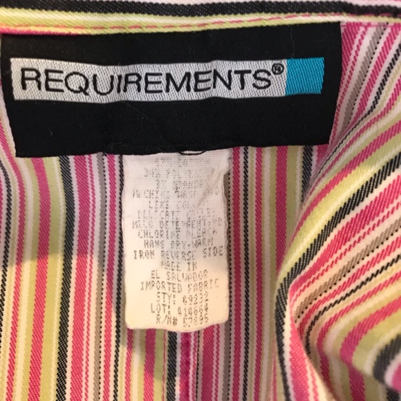 Vintage 90s Blazer Jacket Striped Fitted 3 Button Pink Blue Green White Cotton - Picture 6 of 7